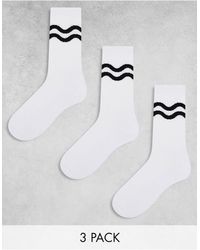 ASOS - 3 Pack Sock With wiggle Stripe Design - Lyst