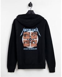 ASOS Relaxed Hoodie With Metallica Print - Black