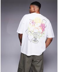ASOS - Oversized T-Shirt Met Zomerse Print - Lyst