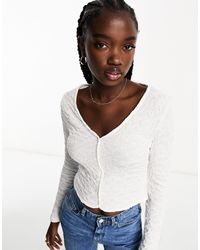 Urban Revivo - Textured Button Up Top On Ivory - Lyst