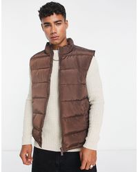 New Look - Funnel Neck Puffer Gilet - Lyst