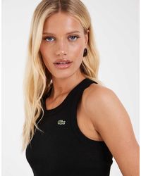 Lacoste - Slim Fit Ribbed Cotton Tank Top - Lyst