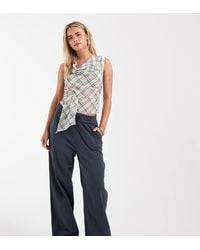 Only Petite - Broek Met Wijde Pijpen En Linnenlook - Lyst