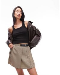 ASOS - Buckle Detail Mini Kilt Skirt - Lyst