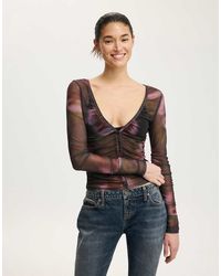 Cotton On - Alix Mesh Button Through Long Sleeve - Lyst