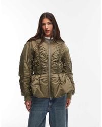 Monki - Bomber Jacket With Gathered Detail - Lyst