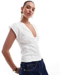 ASOS - Broderie Sun Top With Lace Detail - Lyst