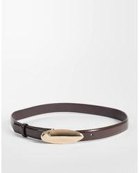 Vero Moda - Coated Belt With Gold Tear Drop Buckle - Lyst