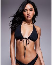 ASOS - Maya High Apex Tie Front Bikini Top - Lyst