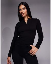 4505 - Seamless Rib Quick Dry Long Sleeve Henley Layering Top - Lyst