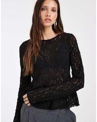 Vero Moda - Top Peplum Texturizado De Manga Larga En - Lyst