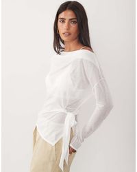 Mango - Tie Side Knit Top - Lyst