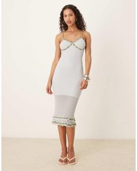 Tyler McGillivary - Nylah Knitted Embroidered Midi Dress - Lyst