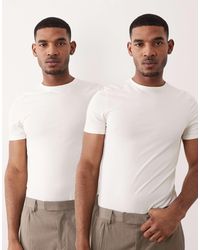 ASOS - – 2er-pack körperbetonte basic-t-shirts - Lyst