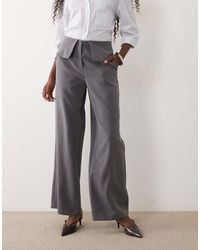 4th & Reckless - Tailored Wrap-over Detail Wide Leg Pants - Lyst