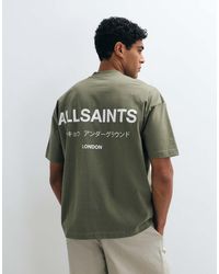 AllSaints - Underground Short Sleeve Graphic Logo T-shirt With Back Print - Lyst