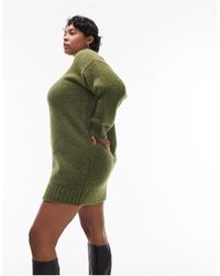 TOPSHOP - Curve Knitted Crew Neck Mini Dress - Lyst