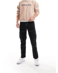 New Look - Pantalon cargo à coutures contrastantes - Lyst