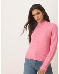 Jdy - High Neck Textured Knitted Jumper - Lyst