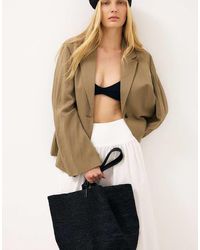 NA-KD - Natural Raffia Tote - Lyst