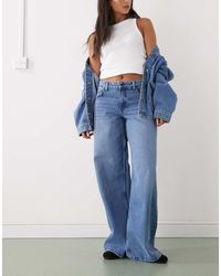 Noisy May - Low Rise Wide Leg Jeans - Lyst