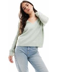 Jdy - Pull en maille à manches longues et col v - clair - Lyst