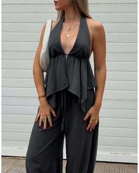 Bershka - Halter Neck Tie Top - Lyst