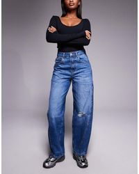ASOS - Jeans Met Wijde Ronde Pijpen, Panelen En Riempje - Lyst