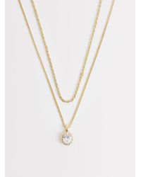 ASOS - Set Van 2 Kettingen Met Zirkonia Steen - Lyst