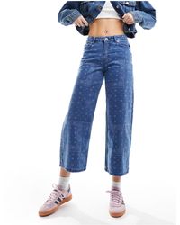 ONLY - Sonny - jeans corti con fondo ampio e stampa bandana - Lyst