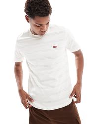 Levi's - Original - t-shirt color crema a righe con logo batwing - Lyst