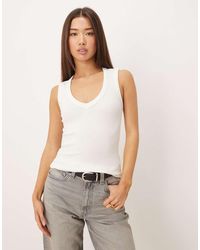Gina Tricot - V Neck Rib Tank - Lyst