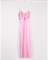 chi chi london scallop plunge maxi prom dress with gold embroidery