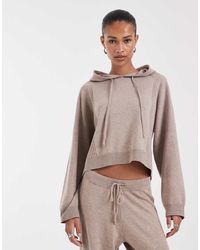 ONLY - Alleen Gebreide Korte Hoodie Co-Ord Set - Lyst