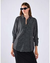 Glamorous - Button-Front Long Sleeve-Top - Lyst