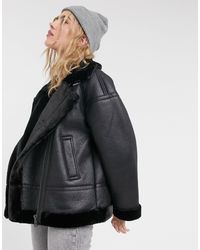Whistles Blouson style motard en fausse fourrure - Noir
