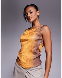River Island - Crinkle Ombre Cowl Neck Top - Lyst