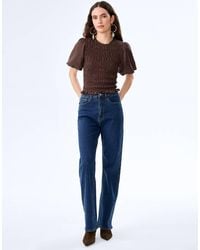 OMNES - Tops Nicola Shirred Linen Short Sleeve Top - Lyst