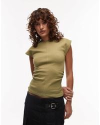 TOPSHOP - Cinch Waist Structured Top - Lyst