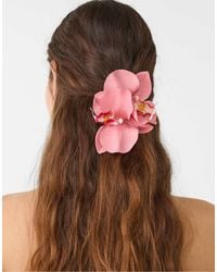 Stradivarius - Set Of 2 Orchid Flower Hair Clips - Lyst