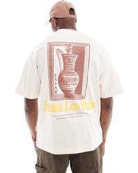 Jack & Jones - T-shirt oversize avec imprimé vase au dos - crème - Lyst