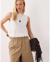 ASOS - Sheer Slub Bubble Hem Top With Back Drape Detail - Lyst