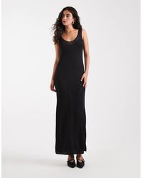 Calvin Klein - Robe longue en maille fine - Lyst