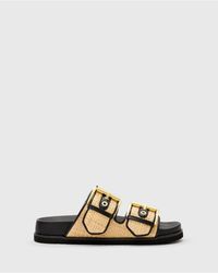 AllSaints - Sian Raffia Leather Sandals - Lyst