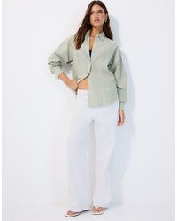 Stradivarius - Verstelbaar Regular-Fit Poplin Overhemd - Lyst