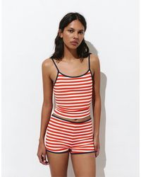 Pull&Bear - Gestreepte Geribbelde Short - Lyst