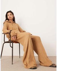 ASOS - Knit Ribbed Wide Leg Pants - Lyst