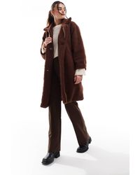 Don't Think Twice - Chaqueta Chocolate Con Doble Botonadura De Borreguito De Dtt - Lyst