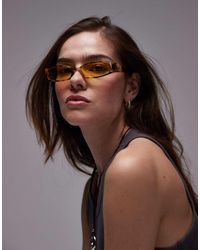 TOPSHOP - Xanthi Slim Rectangle Sunglasses - Lyst