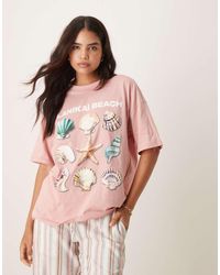 ASOS - Oversized Tee With Shell Graphic - Lyst
